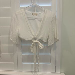 Altrd State White Tie-Front Top